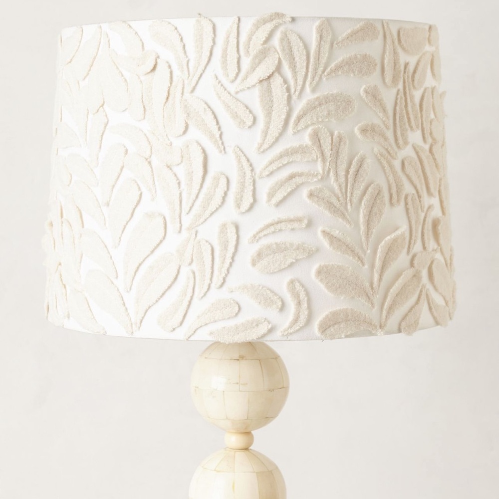 Anthropologie Cream Textured Lamp Shade